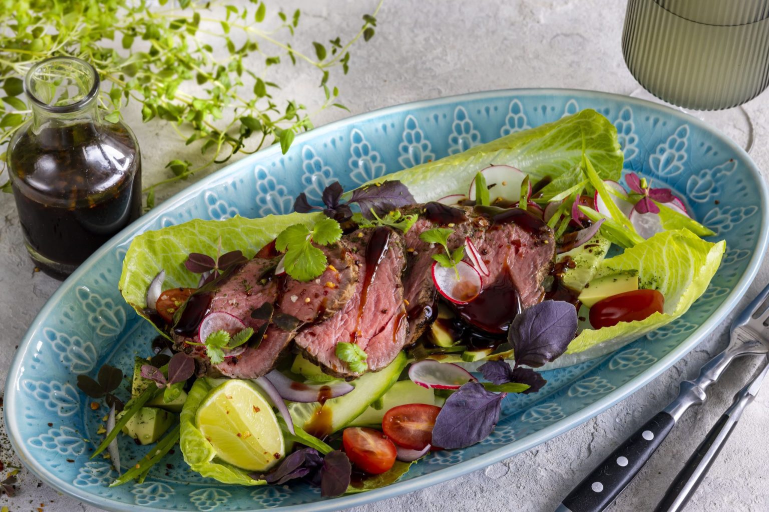 Biff Tataki sallad med ponzusås